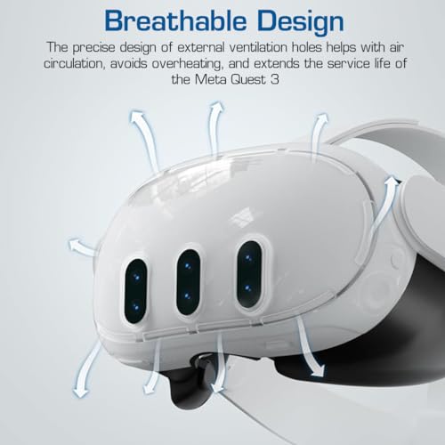 ZORBES® Protective Case for Meta Quest 3, Protective Shell Cover for Oculus Quest 3, VR Accessories for Meta Quest 3 Protective Shell Cover, Lens Cover, Tempered Film, Joystick Caps, No Quest 3 ZORBES® Protective Case for Meta Quest 3, Protective Shell Cover for Oculus Quest 3, VR Accessories for Meta Quest 3 Protective Shell Cover, Lens Cover, Tempered Film, Joystick Caps, No Quest 3